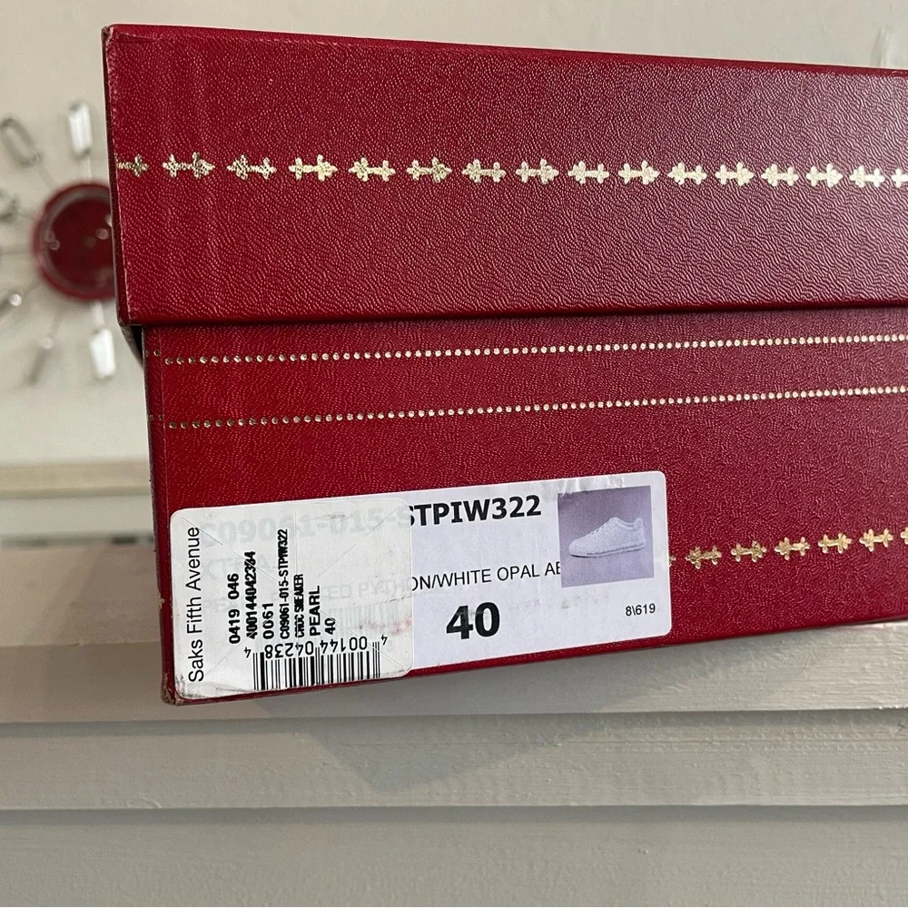 Rene Caovilla Xtra Jeweled Sneaker Croc with Iridescent Peal | Size 9/40 - Picture 5 of 5